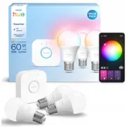 Philips Hue Essential Starter Kit A60  Bridge Full Color E27 3 gab. balta Inteligentna żarówka 929004235411 8721103103673