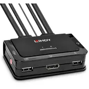 Lindy 2 Port Displayport 1.2, Usb 2.0 Kvm Switch mit Audio  42344 4002888423441 84718000