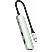 Satechi 4-In-1 Usb-C plāns daudzportu adapteris 4K Usb-C, Hdmi, 2X Usb-A Silver  St-P4Ss 810086361717 Nb-Dok-Stch-036