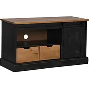 Tv skapis Halden ar bīdāmām durvīm Black 110X40X60 cm  4018412 8721158416063