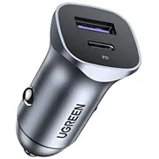 Ugreen 40858 Automašīnas lādētājs  30W / 12-24V Usb Usb-C Qc3.0 Pd3.0 Pps 6957303848584