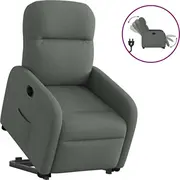 vidaXL Elektriska masāžas krēsls ar pacelšanas funkciju, izvelkams, dark grey  3302993 8721102959752