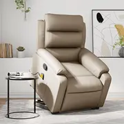 vidaXL Pacelams masāžas krēsls, izvelkams, cappuccino, ekosāds  3205055 8721012175433