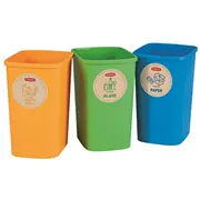 Atkritumu spainu bez vāka komplekts Deco Flip Bin 3X10L zils/zaļš/dzeltens  0802173999 3253922173230