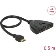Delock Hdmi Switch 3 Eingänge - 1 Ausgang 4K 0.50M  18600 4043619186006 85176200