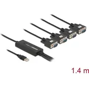 Delock Usb Kabel A - 4X D-Sub9 St/St 1.40M  61887 4043619618873 85444290
