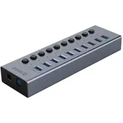Hub Bt2U3-10Ab ar 10X Usb-A slēdžiem - grey Orico  1027724 6942227138040