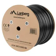 Kabel Lan Utp Kat-6 305M drut outdoor żelowany Cu fluke passed, Black  Lcu6-30Cu-0305-Bk 15901969414377 Aklagks6Utp0004