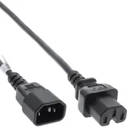 Barošanas kabelis Inline 35 gab. iepakojums Lielapjoma pagarinājuma barošanas C15 taisns uz C14 ligzdu melns 2M  B-16811 4043718290161