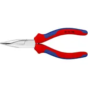 Knipex Flachrundzange 2525160 Rot/Blau, abgewinkelt, mit Schneide  25 160 4003773016007