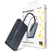 Parveidotājs Wozinsky  Usb-C Hub 14 in 1 Wds03Y5S Multifunctional, Aluminum, for 3 Monitors, with 15 cm Cable - Gray 5907769366444