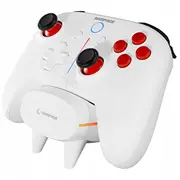 Rampage Hydra Pro Pad bezvadu Rgb 2.4G Hall, magnētiskie slēdži ar uzlādes staciju White  Hydrapro-White 8680096138447 Kg-G-Rmpg-002
