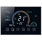 Renov8 Smart Wi-Fi termostats ar krāsainu Lcd ventilatora-konvektora 2/4 cauruļvadu sistēmai - saderīgs 86X86 un apaļu 60Mm kārbu  Th-8Rcf4W-K 8059513220704