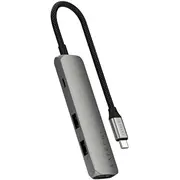 Satechi 4-In-1 Usb-C plāns daudzportu adapteris 4K Usb-C, Hdmi, 2X Usb-A Gray  St-P4Sm 810086361700 Nb-Dok-Stch-037