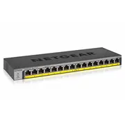 Netgear Gs116Lp Poe Switch 16 Port Gigabit Ethernet Lan mit 16X 76W Plug-And-Play Netzwerk Ports, lüfterlos, 19 Zoll Rack-Montage, Black  Gs116Lp-100Eus 0606449133356