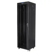 Stāvošs 19 42U 600X600 melns instalācijas skapītis ar stikla durvīm Lcd Lanberg Plakanā iepakojumā  Ff01-6642-12Bl 5901969430424 Net-Pr-Lbg-229