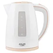 Tējkanna Adler  Kettle Ad 1264 Standard, 2200 W, 1.7 L, Plastic, White, 360 rotational base 5902934830928