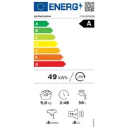 Veļas mašīna Lg F4X1009Nmb, A, priekšējā ielāde, 9 kg veļas tilpums, 55 cm dziļums, 1400 apgr./min, Black  F4X1009Nmb 8806096578605