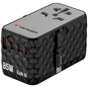 Verbatim Pasaules ceļojumu adapteris Charge N Travel Gan Iii ar 4Xusb-C Pd 3.0 Qc 4 70W, 1Xusb-A 60W  32127 0023942321279