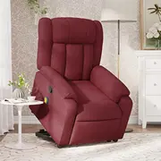 vidaXL Pacelams masāžas krēsls, izvelkams, Burgundy, ar auduma apdari  3205331 8721012178199