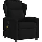 vidaXL Saliekams masāžas krēsls, Black, ar auduma apdari  4015588 8721158335944
