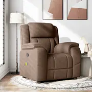 vidaXL Saliekams masāžas krēsls, Brown, ar auduma apdari  4015714 8721158337207