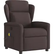 vidaXL Saliekams masāžas krēsls, dark brown, ar auduma apdari  4015591 8721158335975