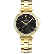 Pulkstenis Giewont sieviešu Sapphire Gold Black Gw1140-B4  5907317056988