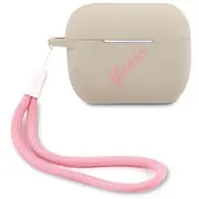 Aizmugurējais vāciņš Guess  Guacaplsvsgp Airpods Pro cover gray pink/grey pink Silicone Vintage Gue001116-0 3700740495506