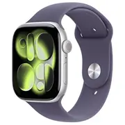 Viedpulkstenis Apple Watch 11 Gps 46Mm Silver Alu Sporta siksniņa M/L Purple Meva4Et/A  0195950464368