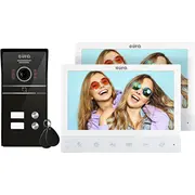 Eura Wideodomofon Vdp-80C5 - dwurodzinny, biały, 2X Lcd 7, Fhd, obsługa 2 wejść, kamera 1080P., czytnik Rfid, natynk  5905548277974