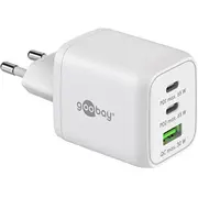 Goobay Usb-C ātrās uzlādes lādētājs Nano, Pd, Gan, 65 W White, 1X Usb-A, 2X Charge 3.0  64754 4040849647543