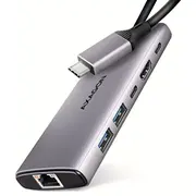 Hmc-6G2L Wieloportovy hub Usb 6In1, 10Gbps, 2Xusb-A, 1Xusb-C, Hdmi 4K/60Hz, Pd 100W, Glan, 15Cm Usb-C kabel  8595247908056 Nuaxnus7Phmc6G2