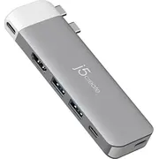 Usb centrmezgls j5create Jcd394-N centrmezgli un koncentratori 2 x 3.2 Gen 3.1 Type-C 5000 Mbit/S Grey, White  4712795087314