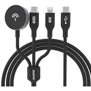 Kabelis Dudao  Apple Watch A12Max Pd 100W 3In1 Charger Cable Usb-C Lightning 1.2M - Black 6976625333523