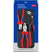 Knipex Zangen-Set Bestseller-Paket 00 20 09 V01 Blau/Black, gezahnte Griffflächen, Schneiden mit Facetten  4003773073994