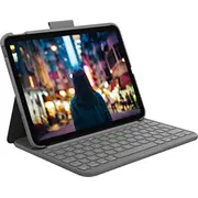Logitech Slim Folio, maciņš ar tastatūru iPad 10. paaudze un A16 Qwerty Us international izkārtojumu - Grey 920-011413  5099206107380