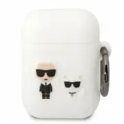 Maciņš austiņām Karl Lagerfeld - Airpods 1/2 Choupette silikona maciņš White  Klaca2Silkcw 3666339088194