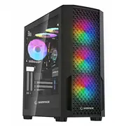 Rampage Shelob Pc korpuss Mid-T ar 4 Argb ventilatoriem Black  8680096130038 Ob-Rmpg-0004