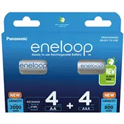 Uzlādējamas baterijas Panasonic Eneloop 4X Aa 2000 mAh  Aaa 800 8 gab. Bk-3Mcde4Mcde/8Cp 5410853064879 Balpanakm0008