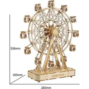 Robotime Technology Koka 3D modeļa puzle Melnā caurule ar mūzikas kārbu  6946785112825