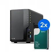 Synology Ds225 /24T  2-Zatokowy serwer Nas w zestawie z dyskami o łącznej pojemności 24Tb, Tower Ds225-24T-10-2 5907772509357