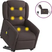 vidaXL Elektriska masāžas krēsls ar pacelšanas funkciju, izvelkams, Dark Brown  3303229 8721102962110