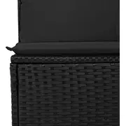 vidaXL Dārza dīvānu komplekts 5 daļas ar spilveniem Black polirattans akācija  3349267 8721158993816
