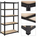 Noliktavas plaukts 180X90X40 Pro Melnā krāsā 5 gab.