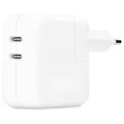 Apple Dual Usb-C Power Adapter Mw2K3Zm/A, 35 Watt Weiß, 2X Usb-C, ohne Kabel  Mw2K3Zm/A 0195949376733