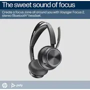 Poly Voyager Focus 2 Ms Black Kabelloses Bluetooth-Headset, Usb-C/A, Bt700 Usb-C Dongle, Anc, inkl. Ladestation, Microsoft Teams zertifiziert  9T9J6AaAc3 0198122157242