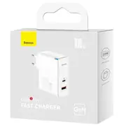 Baseus Ceļojumu lādētājs Gan5 Pro Ātrs sienas CU, Pd3.0, Qc4.0 , Afc, 100W Eu White Ccgp090202  6932172608965