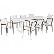 Āra mēbeļu komplekts Valcanetto/Grosseto metāla 8 personām White  524927 Bel 4255664886095
