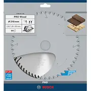Bosch Powertools Pro Wood Kreissägeblatt, Ø 210Mm, 60Z Bohrung 30Mm, für Handkreissägen  2608641190 3165140373722
